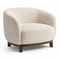 Fauteuil enveloppant bouclé écru 78x80x75 cm