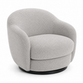 Fauteuil pivotant bouclé gris clair 76x78x79 cm