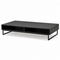 Table basse contemporaine noire plateau fin 120x60x35 cm