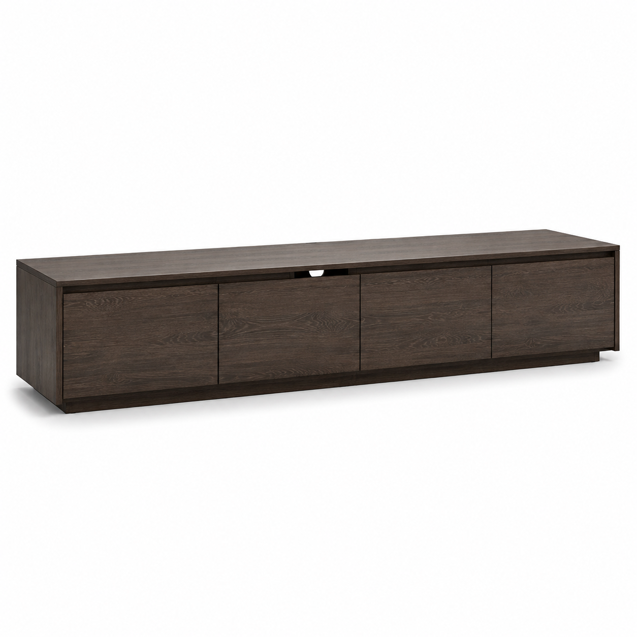 Meuble TV bas chêne fumé 180x45x42 cm