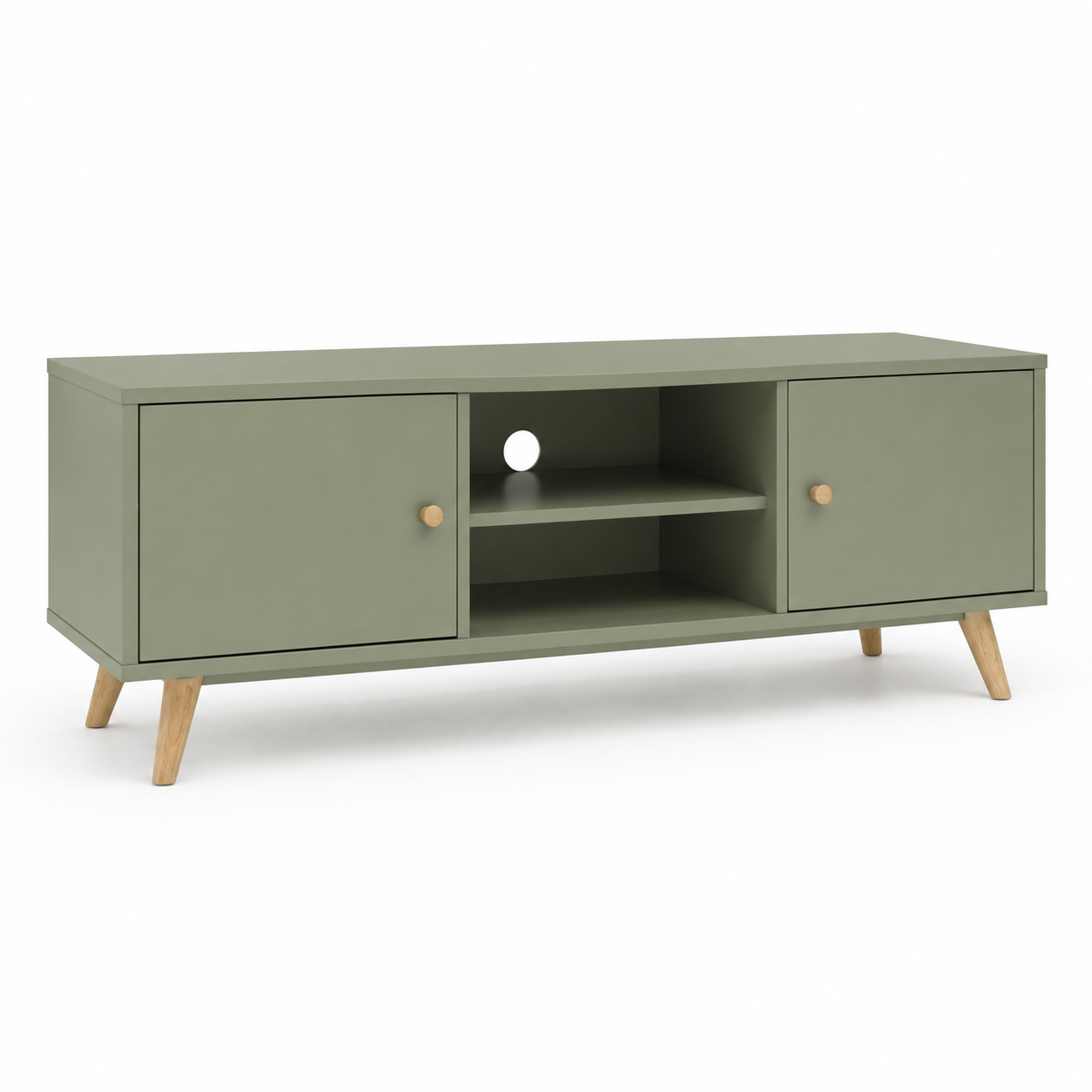 Meuble TV compact vert sauge 120x38x48 cm