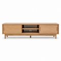 Meuble TV portes coulissantes chêne naturel 180x40x50 cm