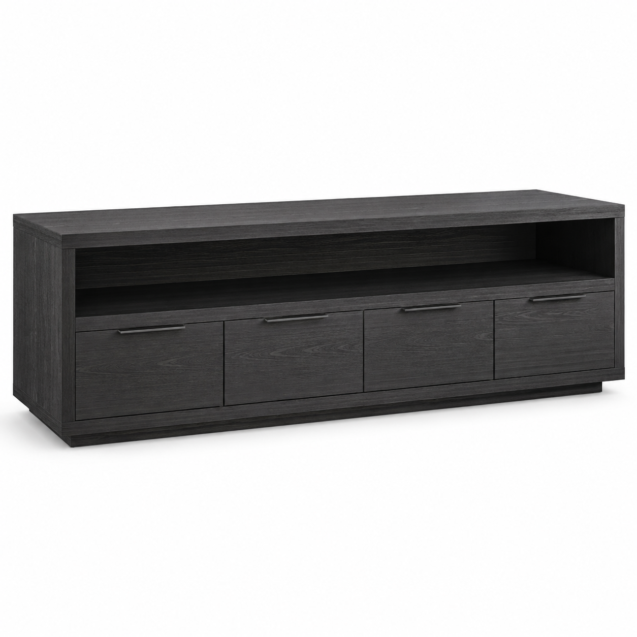 Meuble TV graphite quatre tiroirs 160x42x55 cm