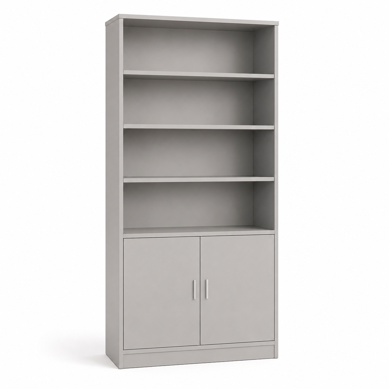 Bibliothèque haute avec portes gris perle 100x38x190 cm