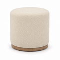 Pouf rond bouclé écru 45x45x42 cm