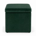Pouf coffre velours vert forêt 45x45x45 cm