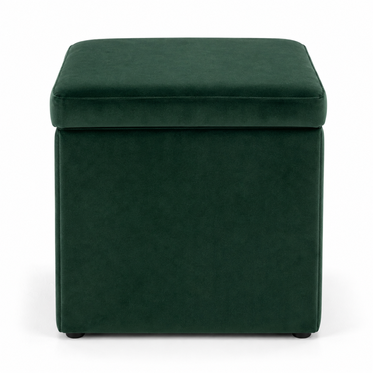 Pouf coffre velours vert forêt 45x45x45 cm