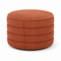 Pouf rond côtelé terracotta 50x50x38 cm
