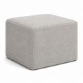 Pouf carré bouclé gris clair 55x55x40 cm