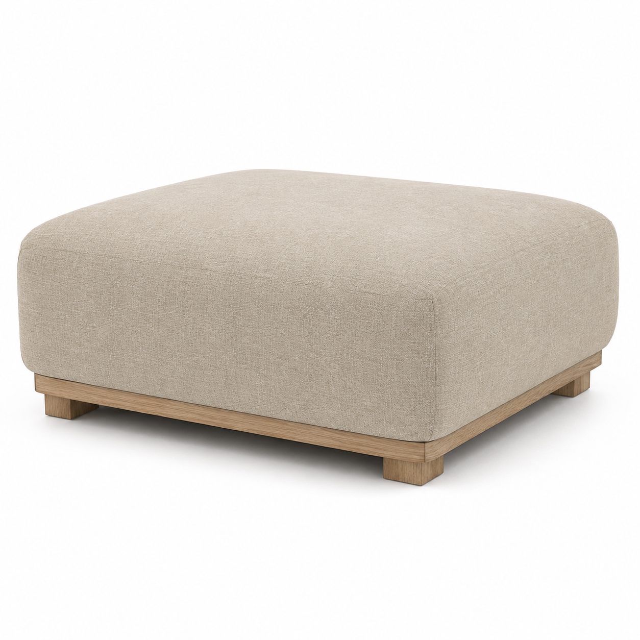 Pouf bas Japandi sable 70x50x35 cm